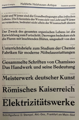 Holzhausen Antiqua Specimen 